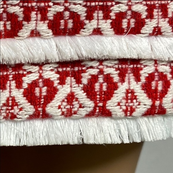 Cynthia Rowley Red White Print Open Lined Blazer L - Picture 7 of 9